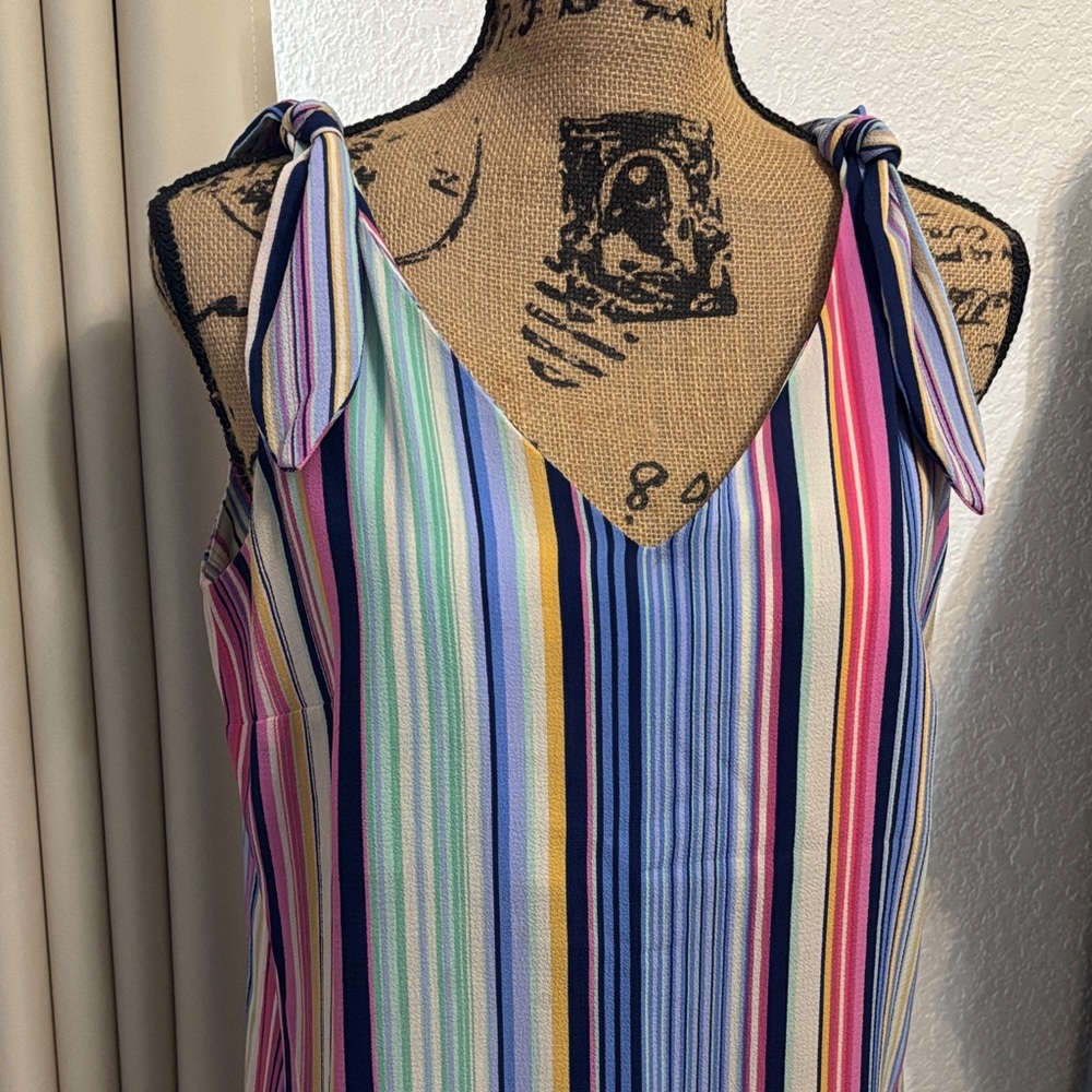 Tribal Colorful Striped Camisole with Tie Straps